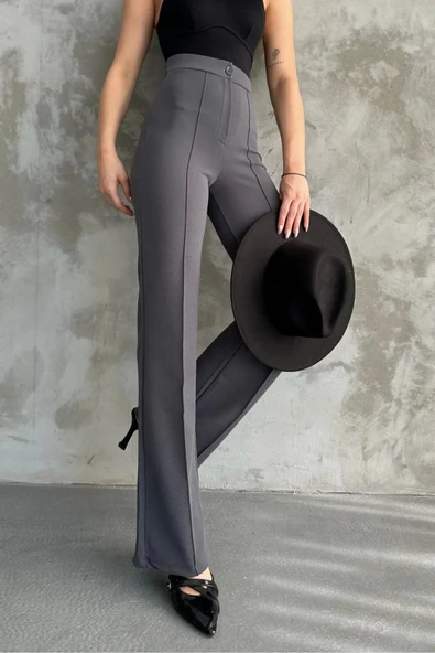 Kadın Yeni Sezon Yüksek Bel Dört Mevsim Palazzo Pantolon - 5