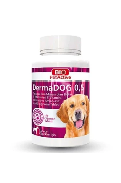 Bio PetActive Pet Active Dermadog Küçük Irk Köpekler Için Sarımsaklı Maya Tableti 150 Adet 75 Gr