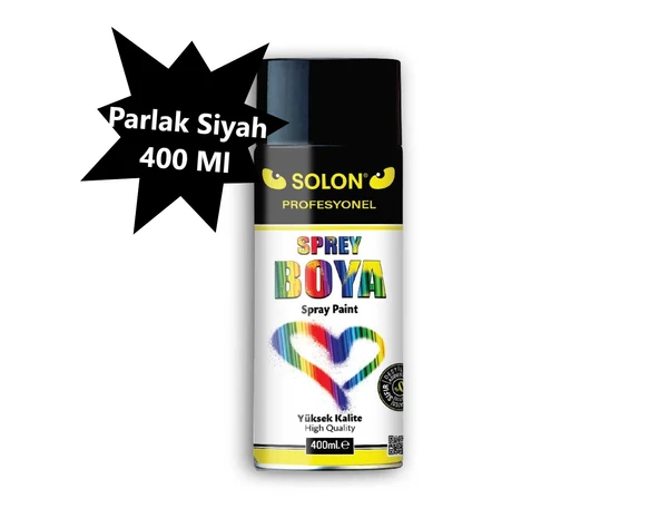 5 Adet Sprey Boya Parlak Siyah 400 Ml. - 2