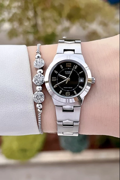 Casio CSISTE89 Kadranı Siyah Kordonu Gümüş Renk Hediye Paketli Kadın Kol Saati ürün görseli 1