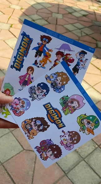 Digimon - Digital Monster Anime 2li Sticker Set Telefon-Laptop Süsleme-Ödül çıkartmaları - 9