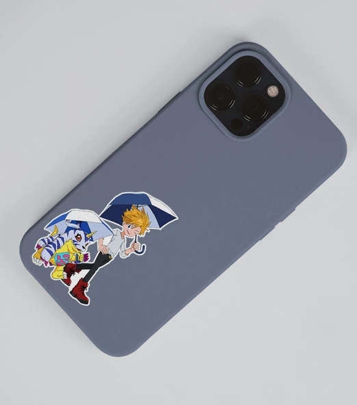 Digimon - Digital Monster Anime 2li Sticker Set Telefon-Laptop Süsleme-Ödül çıkartmaları - 8
