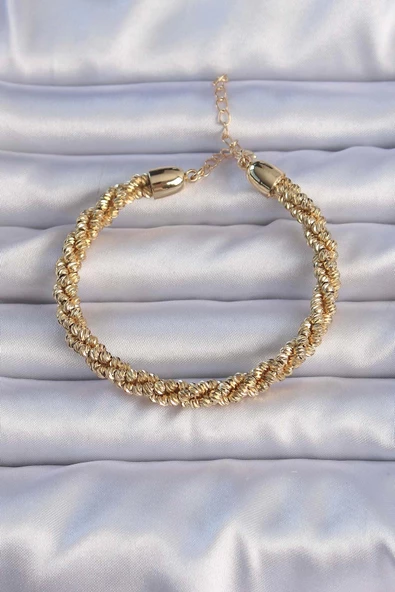 Pirinç Altın Renk Sarmal Model Bileklik ürün görseli 1