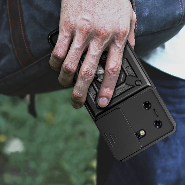 Tecno Pova 5 Kılıf Magnetik Standlı Kamera Korumalı Sürgülü Vega Kapak - 2