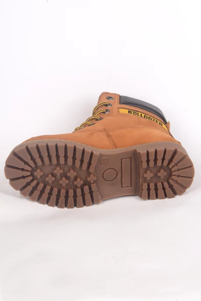 Bulldozer 240602 Ortepedik Taban Yandan Desenli Bağcıklı Tarçın Nubuk Unisex Kışlık Bot Ayakkabı - 4