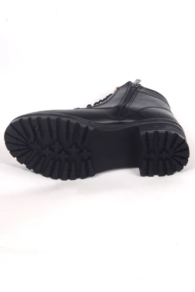 Pierre Cardin 54071 Ortapedik Taban Bağcıklı Yandan Fermuarlı Hafifi Topuklu Siyah Kadın Kışlık Bot - 4