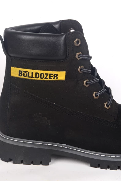 Bulldozer 250122 Bağcıklı Yandan Desenli Siyah Nubuk Erkek Kışlık Bot Ayakkabı - 2