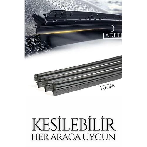 ModaCar Kesilebilir 70 cm Silecek Lastiği 3 lü set