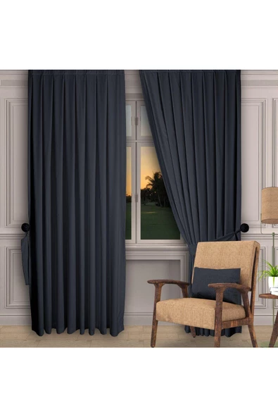 Antrasit Ada Fon Perde Normal Pile 1'E 2,5 PİLE - 3