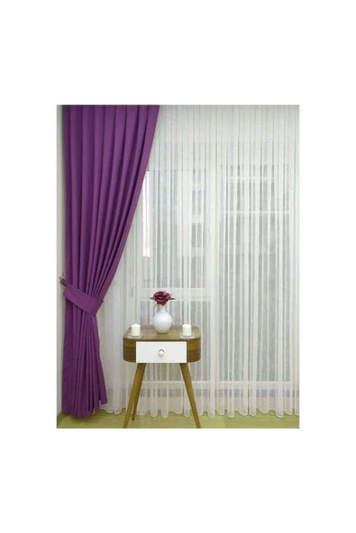 Mor Ada Fon Perde Normal Pile 1'E 2,5 PİLE - 4