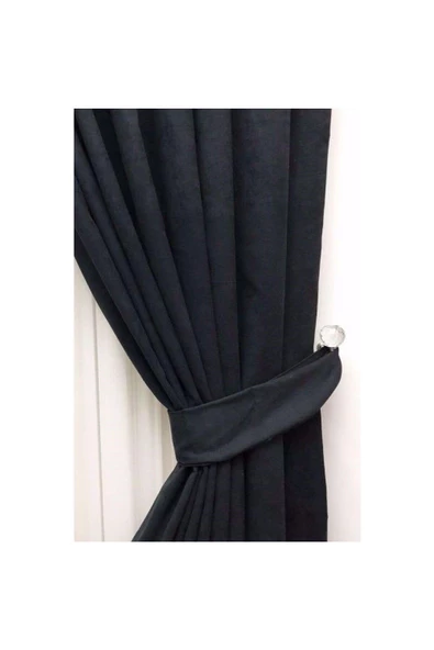 Siyah Ada Fon Perde Normal Pile 1'E 2,5 PİLE - Resim 5