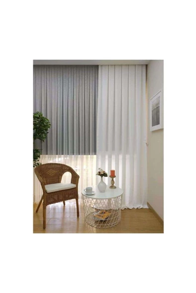 Beyaz Ada Fon Perde Sık Pile 1'E 3 PİLE - Resim 4