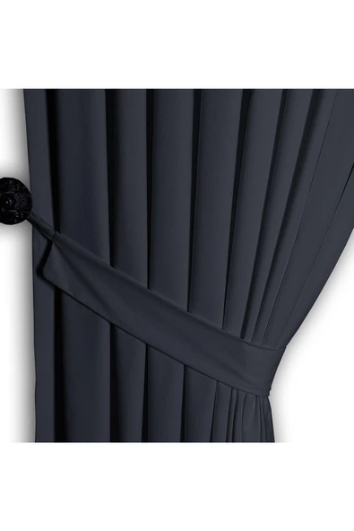 Antrasit Ada Fon Perde Normal Pile 1'E 2,5 PİLE - 5