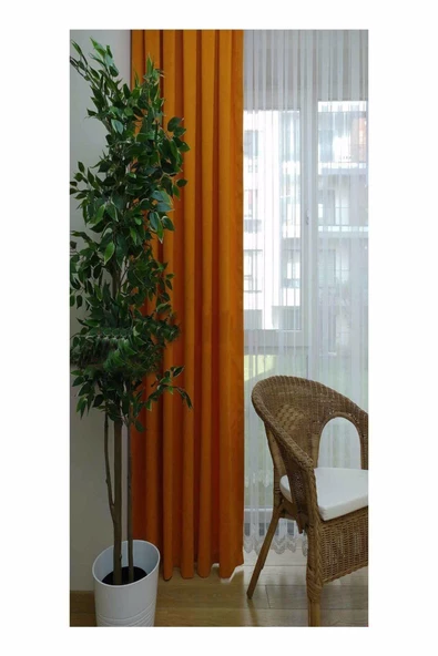 Oranj Ada Fon Perde Normal Pile 1'E 2,5 PİLE