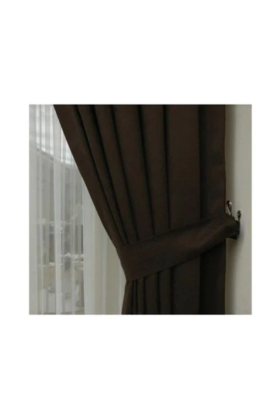 Koyu Kahve Ada Fon Perde Sık Pile 1'E 3 PİLE - 5
