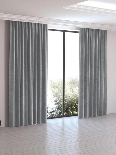 Açık Gri Ada Fon Perde Sık Pile 1'E 3 PİLE ürün görseli