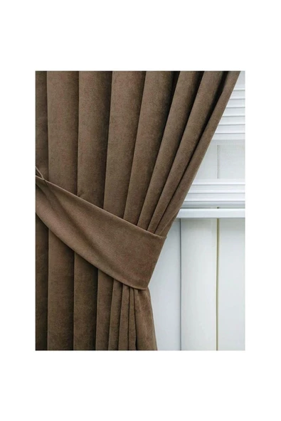 Açık Kahve Ada Fon Perde Sık Pile 1'E 3 PİLE - 5