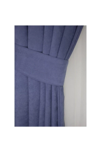 Açık İndigo Ada Fon Perde Sık Pile 1'E 3 PİLE - Resim 3