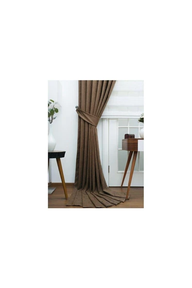 Açık Kahve Ada Fon Perde Sık Pile 1'E 3 PİLE - 4