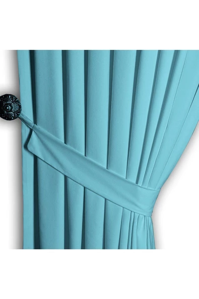 Açık Petrol Ada Fon Perde Sık Pile 1'E 3 PİLE - Resim 3