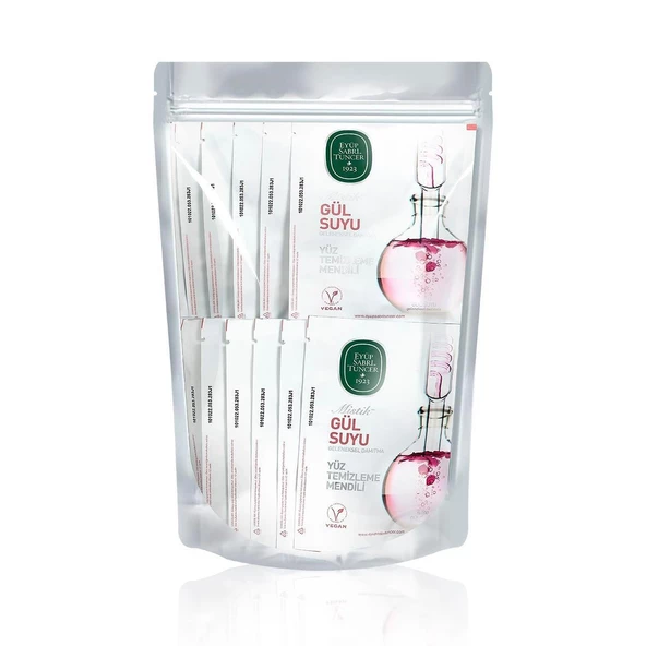 Eyüp Sabri Tuncer Mistik Gül Suyu Yüz Temizleme Mendili 9,3x 12,5 cm Büyük Boy 30 lu - Resim 3