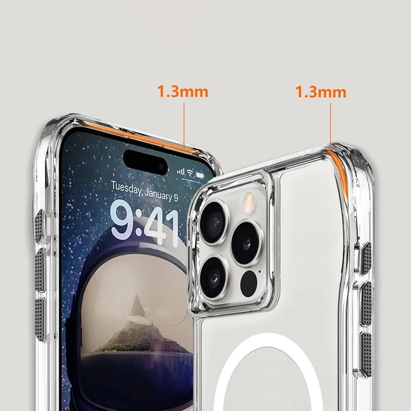 Apple iPhone 16 Pro Max Kılıf Redclick Magsafe Şarj Özellikli T-Max Magsafe Kapak - 6