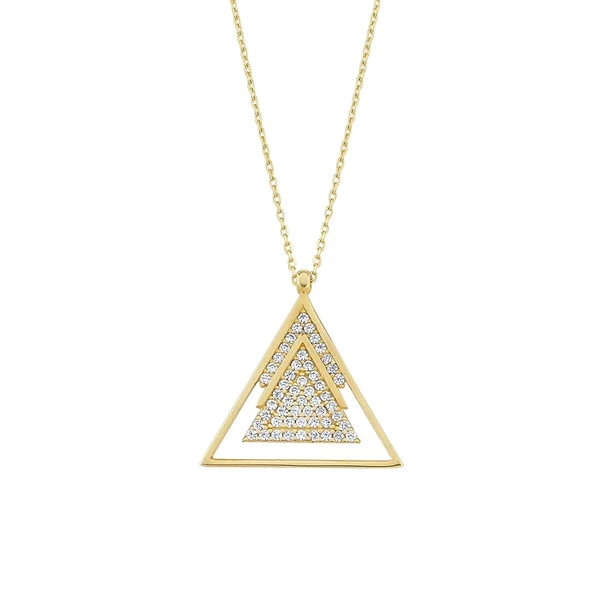 Altın Taşlı Tasarım Kolye 2,39 Gram