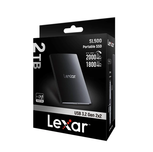 LEXAR 2TB LSL500X002T-RNBNG EXT.SSD 2TB USB3.2 GEN2X2 UP TO 2000MB/S READ AND 1800MB/S WRITE - 2
