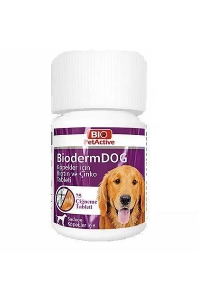 Bio PetActive Bio Pet Active Biodermdog Köpek Için Çinko Çiğneme Tableti 75 Adet