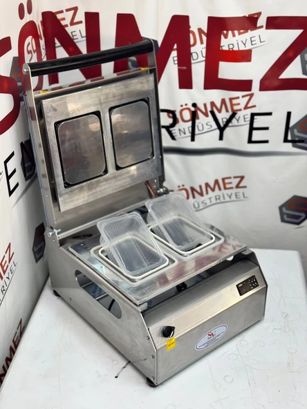 Sönmez Vakum 190*144 Çiftli Tabak Kapatma Makinesi Kase Kapatma Makinası