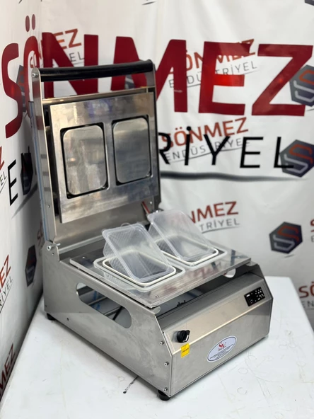 Sönmez Vakum 190*144 Çiftli Tabak Kapatma Makinesi Kase Kapatma Makinası - 4