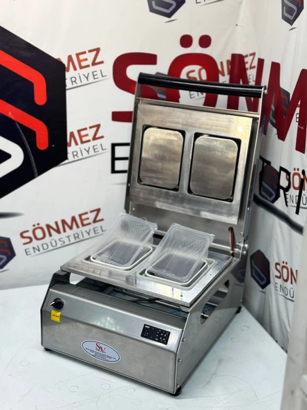 Sönmez Vakum 190*144 Çiftli Tabak Kapatma Makinesi Kase Kapatma Makinası - 3