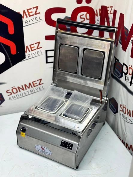 Sönmez Vakum 190*144 Çiftli Tabak Kapatma Makinesi Kase Kapatma Makinası - 5