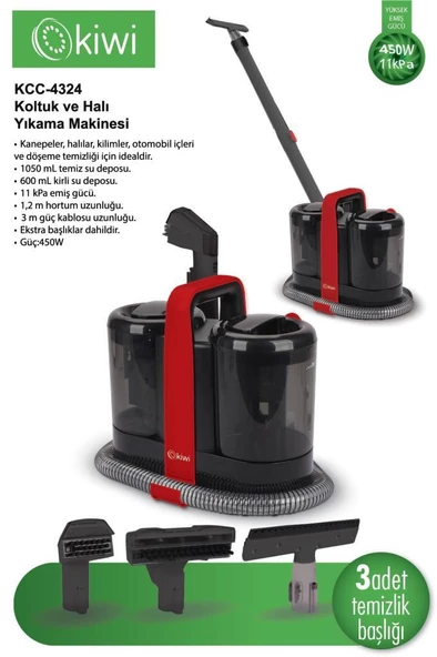 Kiwi Kcc-4324 Koltuk Ve Halı Yıkama Makinesi Siyah - 2