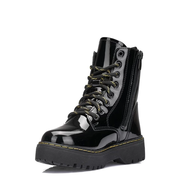 Albishoes Kız Çocuk Fermuarlı Suya Dayanıklı Kışlık Soğuk Geçirmez Postal Bot Bağcıklı Çocuk Bot - 2