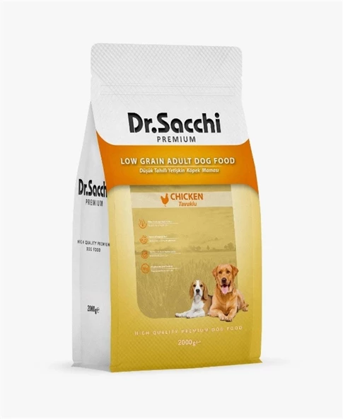 Dr.Sacchi Premium Düşük Tahıllı Tavuklu Yetişkin Köpek Maması 2 Kg