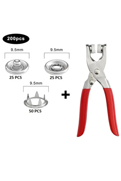 9.5 Mm Metal Çıt Çıt, El Pensesi, Set- Gömlek Ve Bebe Çıtçıt Montaj Seti Düğme Pensesi - 3