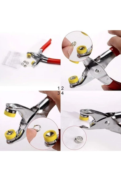 9.5 Mm Metal Çıt Çıt, El Pensesi, Set- Gömlek Ve Bebe Çıtçıt Montaj Seti Düğme Pensesi - 7