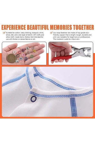 9.5 Mm Metal Çıt Çıt, El Pensesi, Set- Gömlek Ve Bebe Çıtçıt Montaj Seti Düğme Pensesi - 5