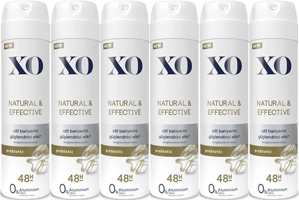 XO Deodorant 150ML Women-Kadın Natural & Effective (6 Lı Set)