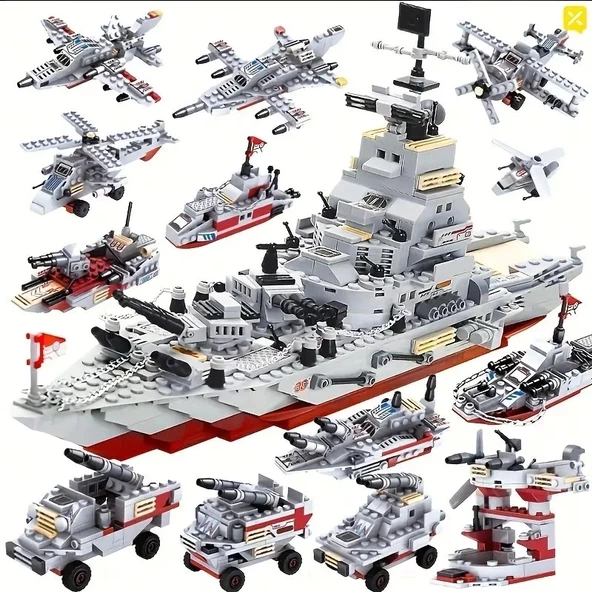 Savaş Gemisi 980 Parça Yapı Bloks 8 İN 1 - 24 FARKLI MODEL - 3