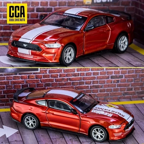 1 Kutu 1:42 Ford Mustang GT 2018 Kırmızı Araba Modeli Modifiye Edilebilir, Kapıları Açılabilir, Aksesuarları Değiştirile - 5