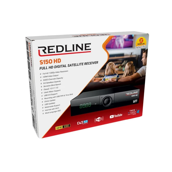 REDLİNE S150 SUNPLUS İŞLEMCİLİ KASALI SCART+HD UYDU ALICI