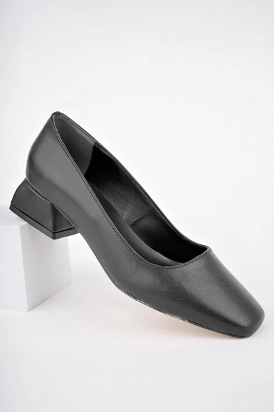 Muggo LİLİTH Garantili Kare Burunlu Kısa Topuklu Kadın Günlük Ayakakkabı - 12