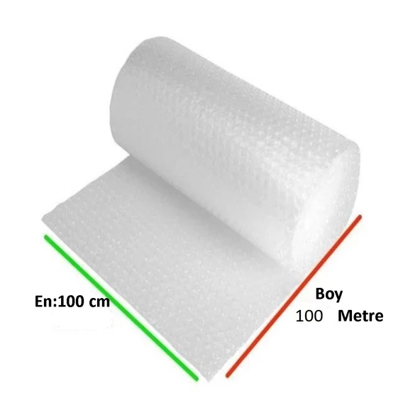 Balonlu Naylon 100cm X 100Mt (En: 100 cm, Boy: 100mt.) Üç Katlı  Eşya Koruma Ambalajı, Pat Pat - 2