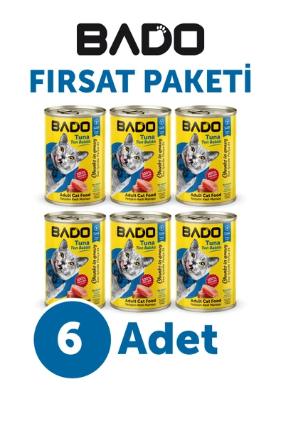 Bado Yetişkin Yaş Kedi Maması Ton Balıklı 400GR 6Lı