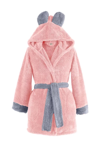Fleece | Kapşonlu Wellsoft Peluş Sabahlık | Robdeşambr |  Bornoz - 3