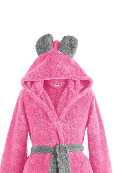 Fleece | Kapşonlu Wellsoft Peluş Sabahlık | Robdeşambr |  Bornoz - 2