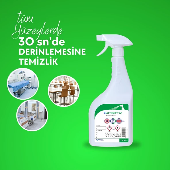ACTOSEPT® AF 750 ml Alkollü Hızlı Yüzey Dezenfektanı 30 Saniyede Etki - 2