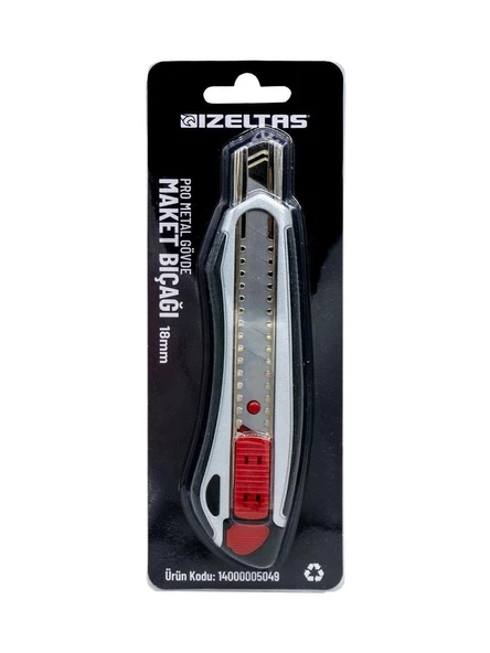 İzeltaş Pro 18 mm Metal Gövde Geniş Maket Bıçağı Falçata - 2